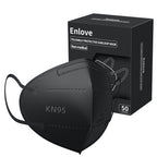 KN95 Face Mask Black 50 Pack, 5-Layer Filter Efficiency≥95% Face Masks