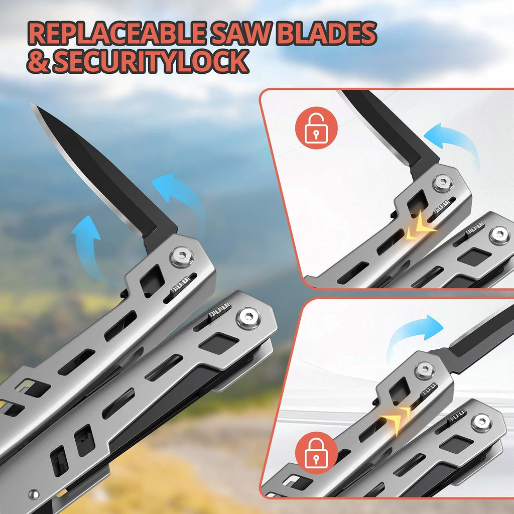 Multitool 17-in-1 Stainless Steel Multi Tool with Pocket Knife Needle Nose Pliers Bottle Opener Screwdriver
