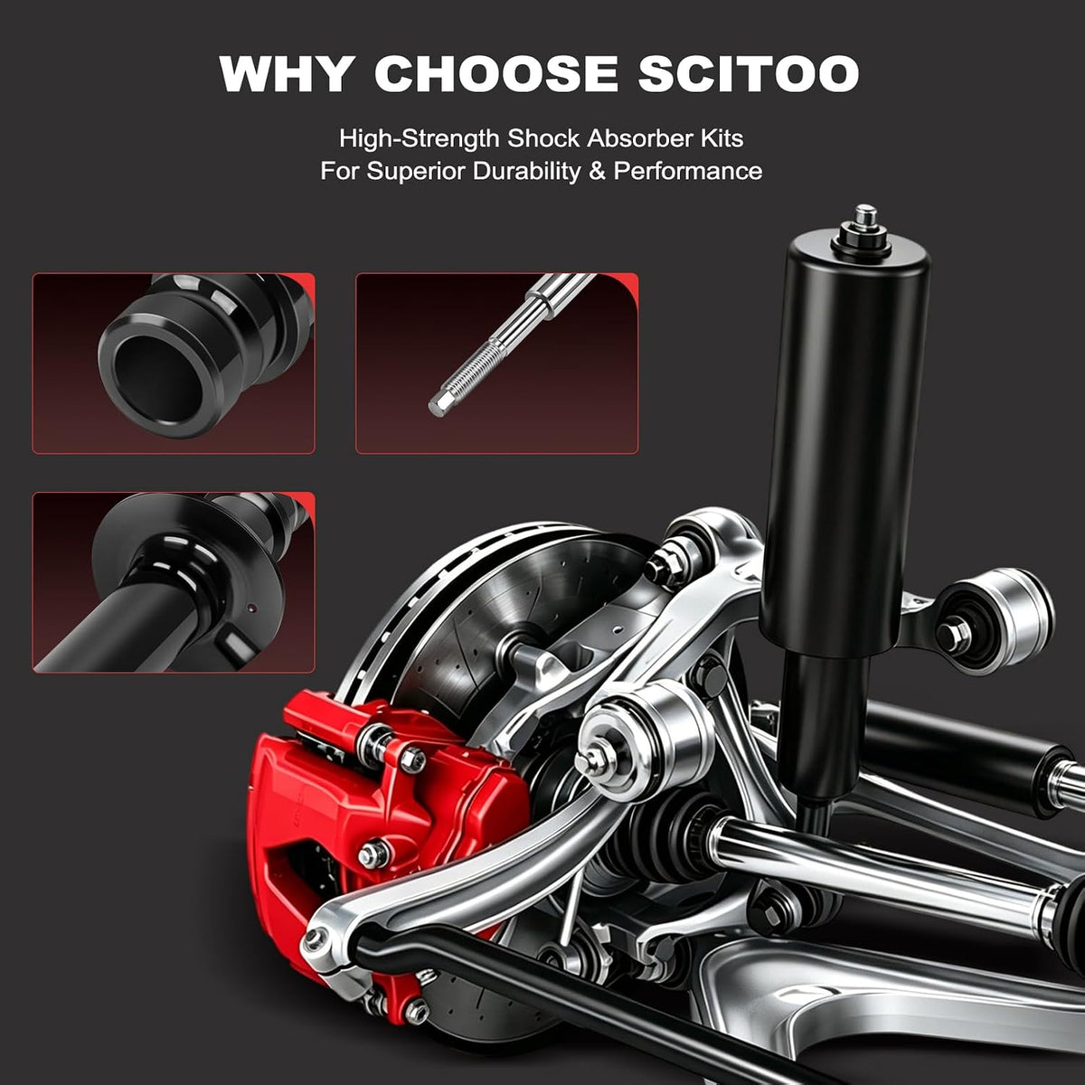 SCITOO 4pcs Front Rear Shock Absorbers Replace for Trailblazer