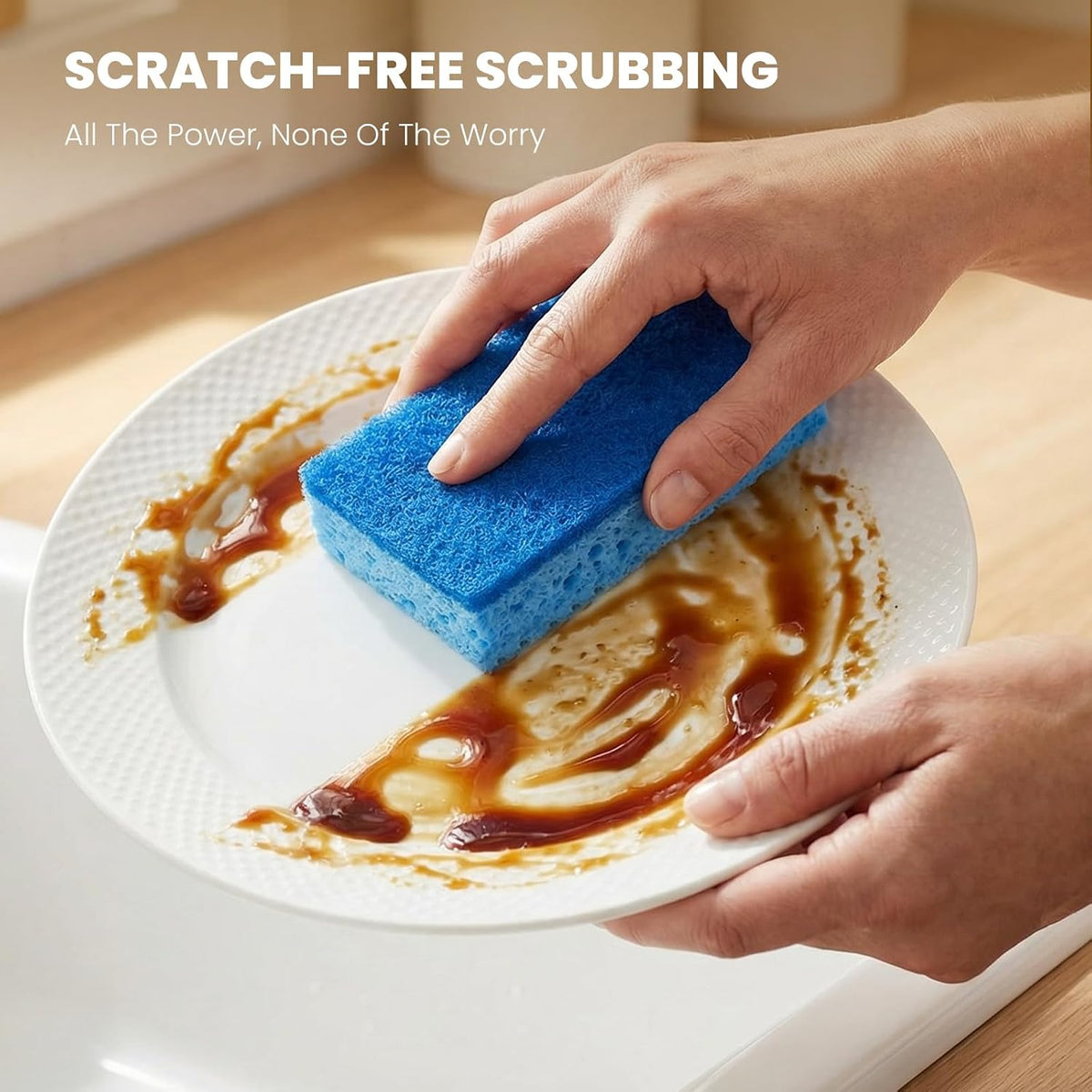 Kitchen Sponges, 12 Count, Dual-Sided Non-Scratch Scrub Sponge