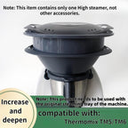 Generic Steaming Tray Extension, Compatible with Thermomix TM6/TM5, Gray, Polypropylene, Rectangular