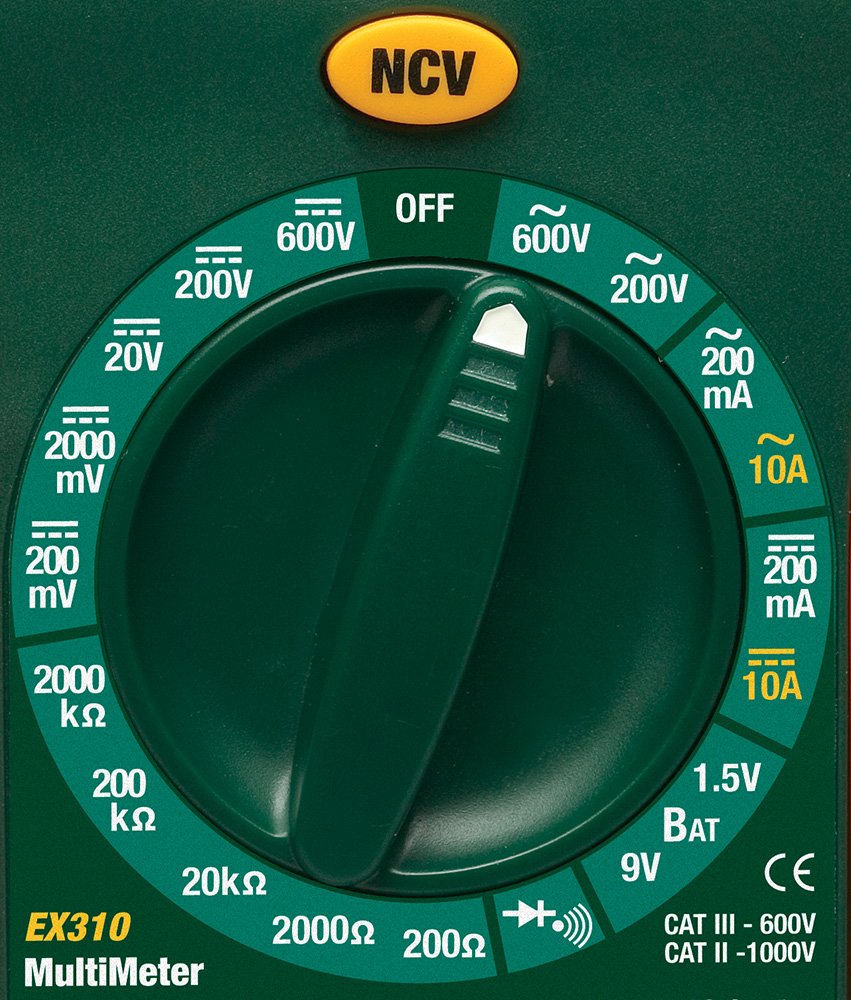 Extech EX310 Mini Digital Multimeter with NCV, 2000 Count, 9-Function