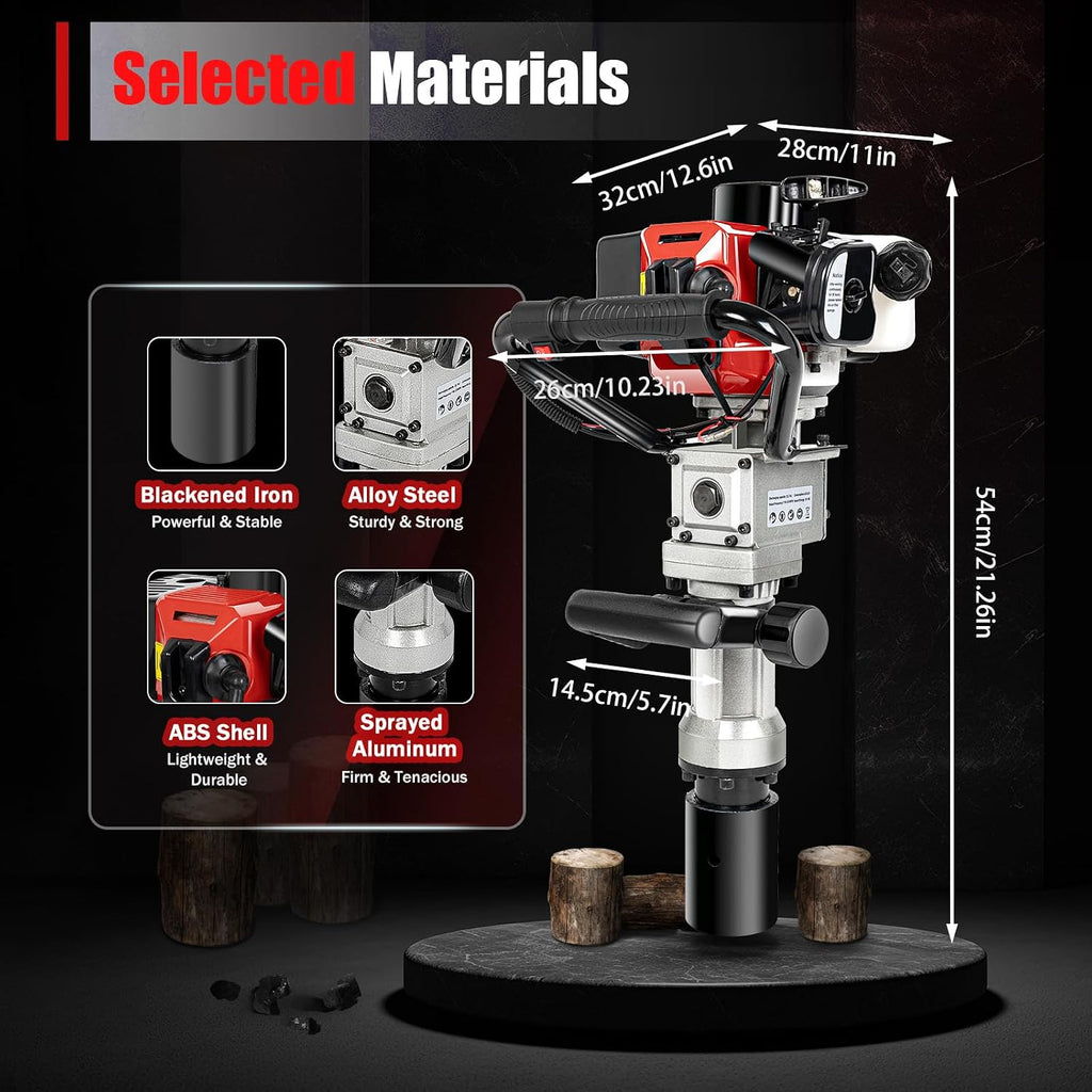 32.6CC 2 Stroke Gas Powered T-Post Driver, 900W Gas Powered Pile Driver Fence Post Driver Portable Petrol Piledriver