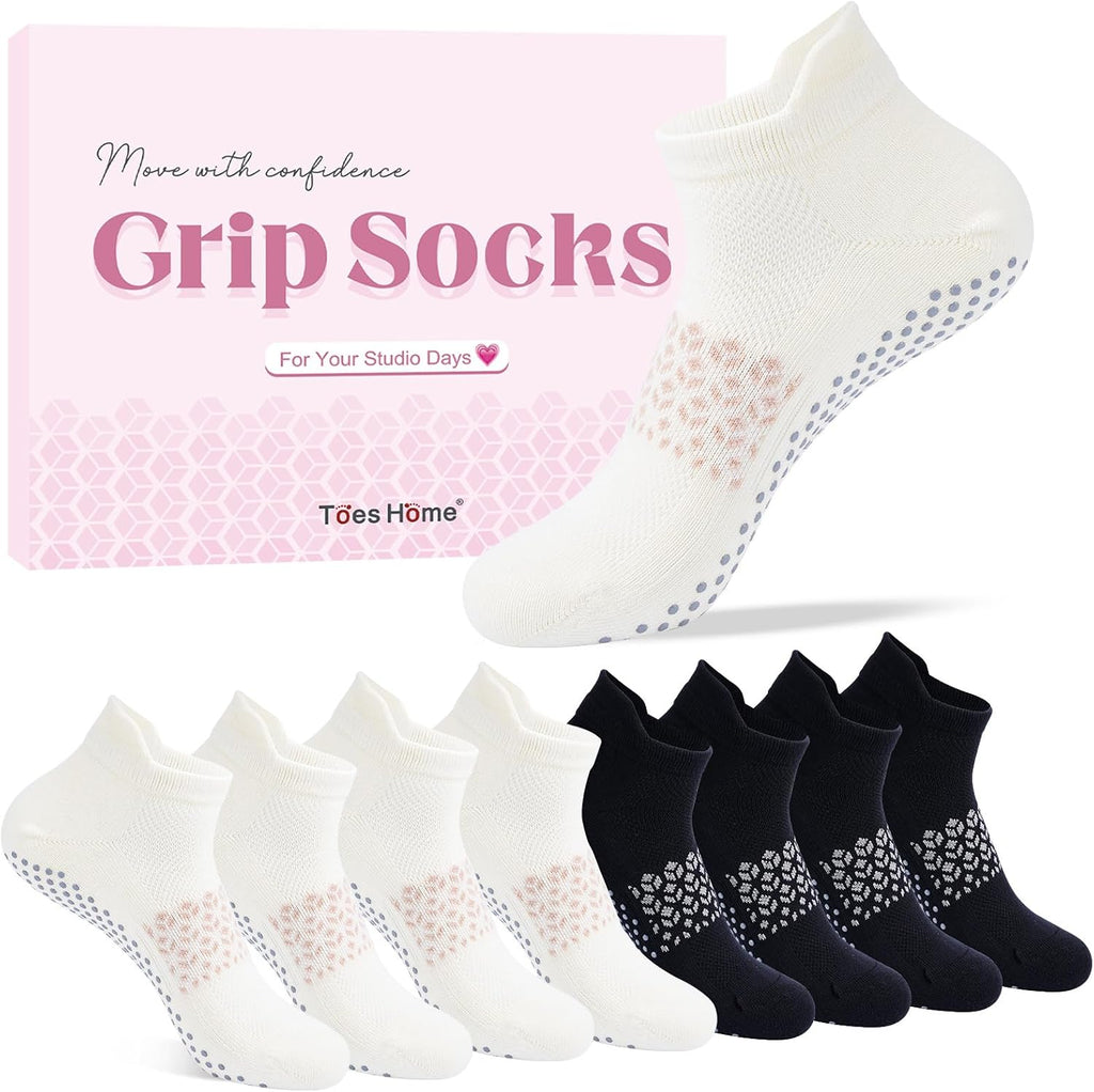 Pilates Socks for Women, Ankle Grip Yoga Non Slip Socks Gift Box
