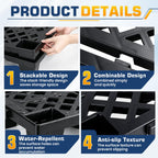 12 Pcs Plastic Pallets for Basement Storage Support up to 1800 Lbs