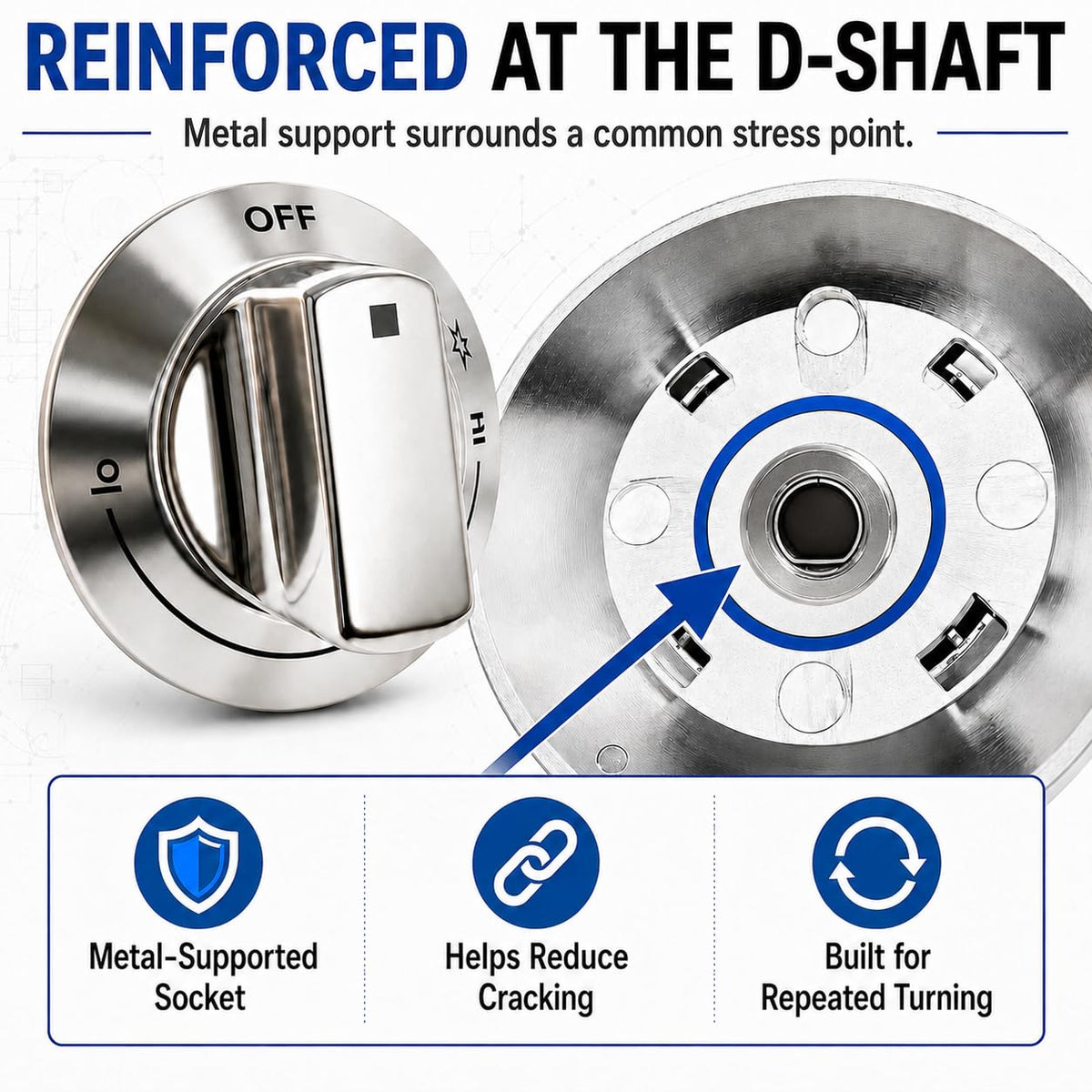 6-Pack 318242275 Burner Control Knobs for Electrolux Ranges and Cooktops