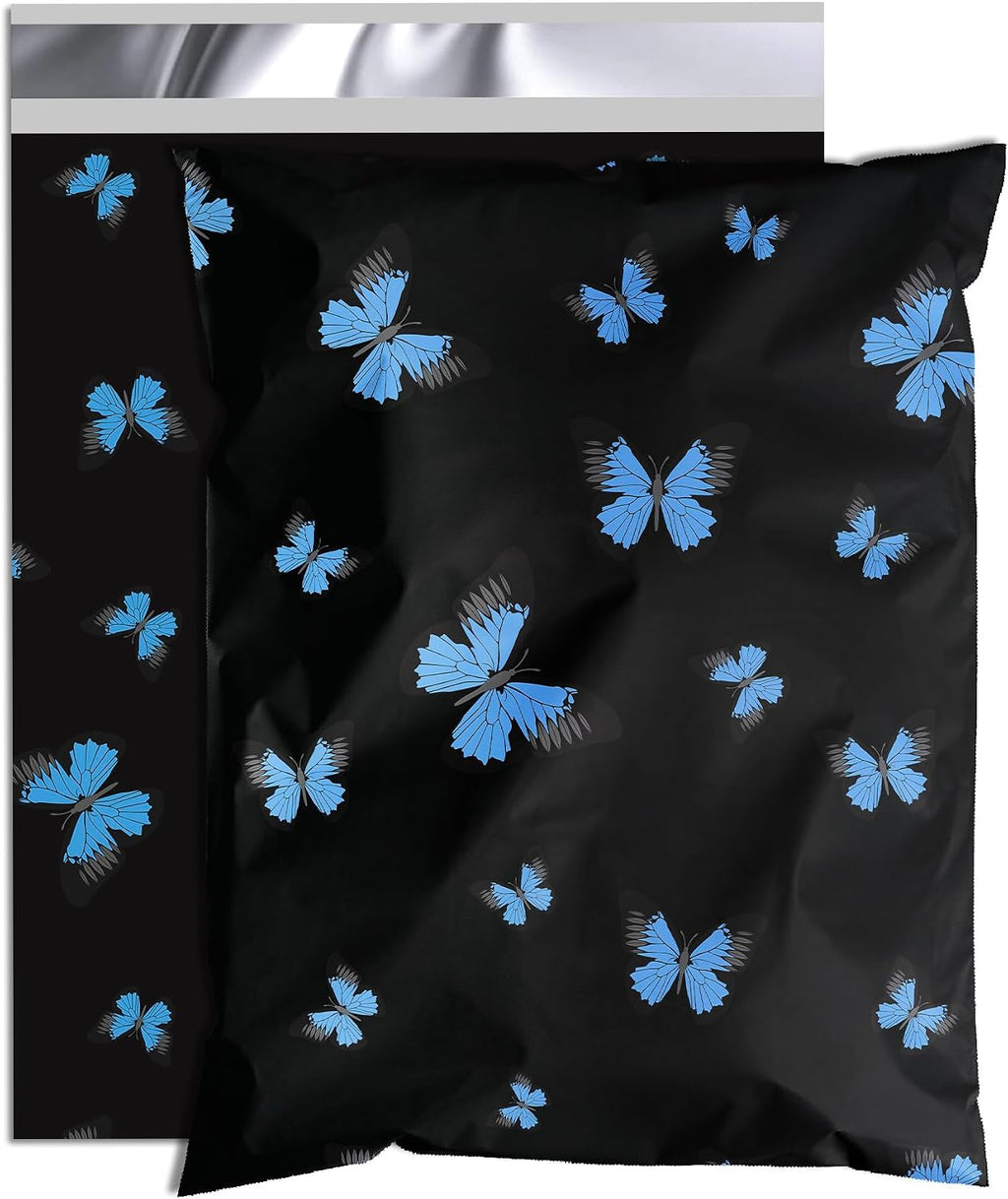 Cute Poly Mailers 10x13 Inch 25 Pcs, Blue Butterfly