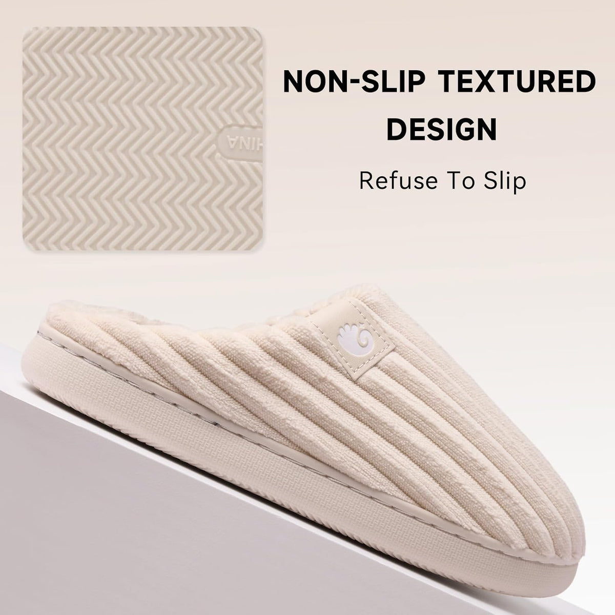 Slippers for Women,Memory Foam House Shoes for Men Casual Indoor/Outdoor Corduroy Womens Slippers with Faux Fur Lining