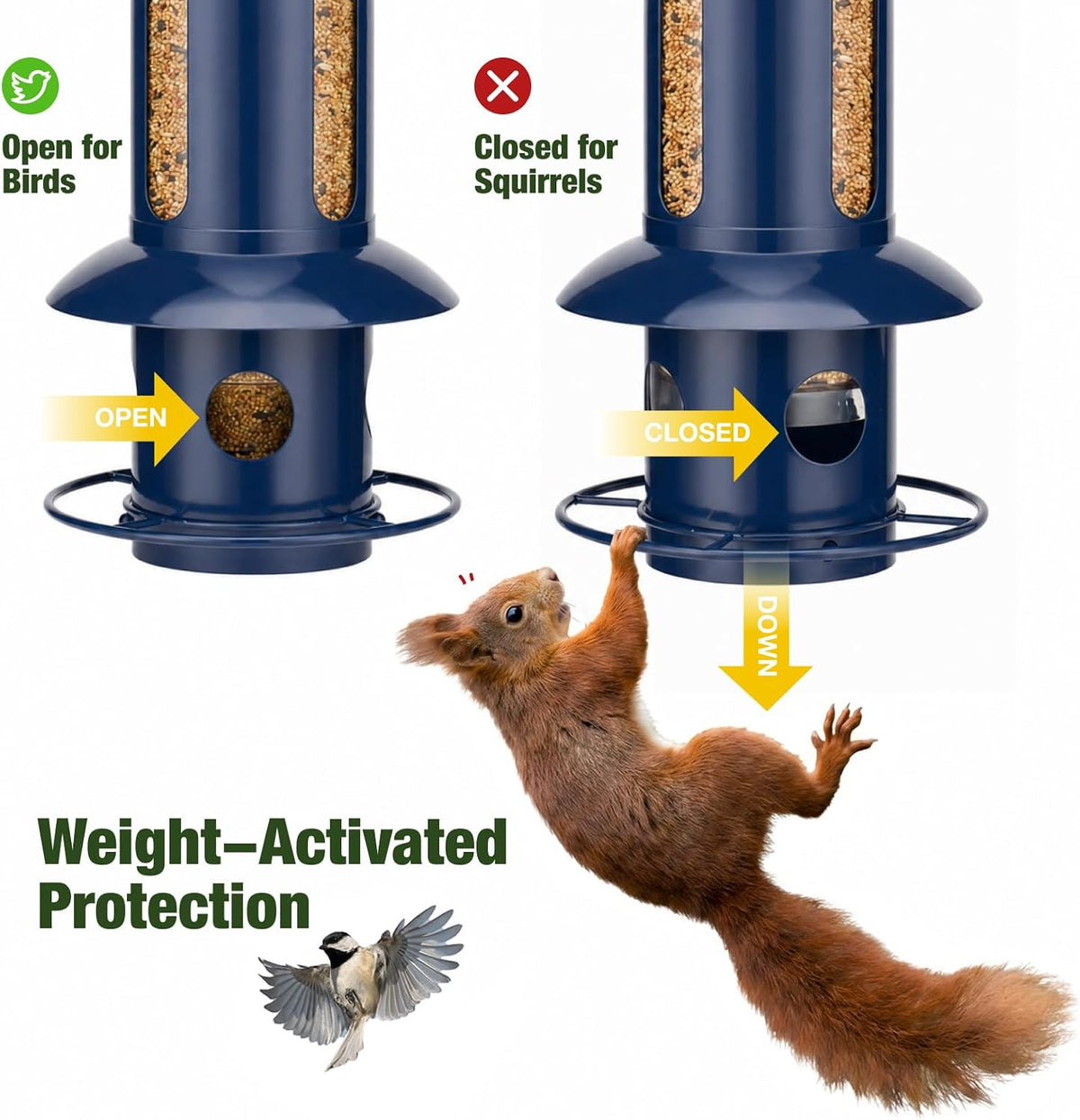 Squirrel Proof Hanging Bird Feeder for Outdoors