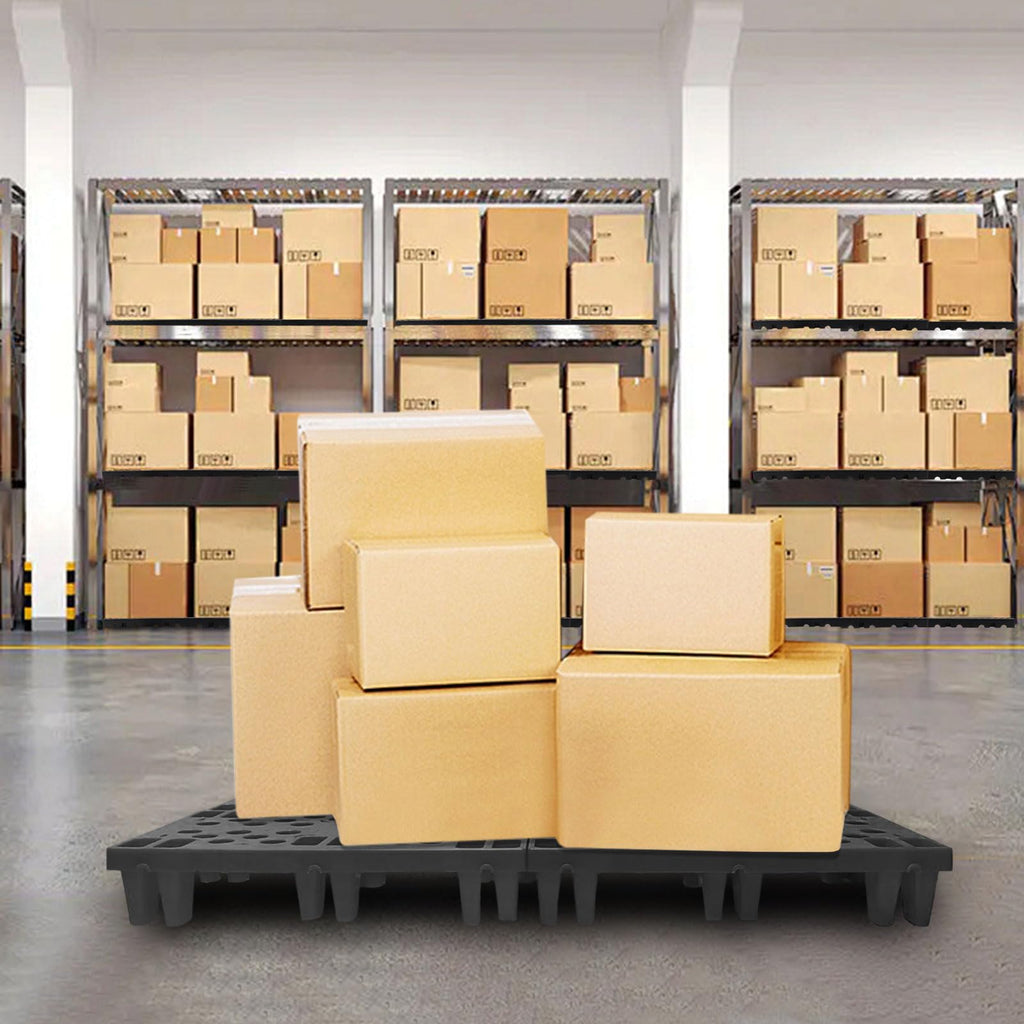 6pcs Plastic Pallets for Basement Storage Lightweight Waterproof Floor Pallets with Breathable Grids Applicable to