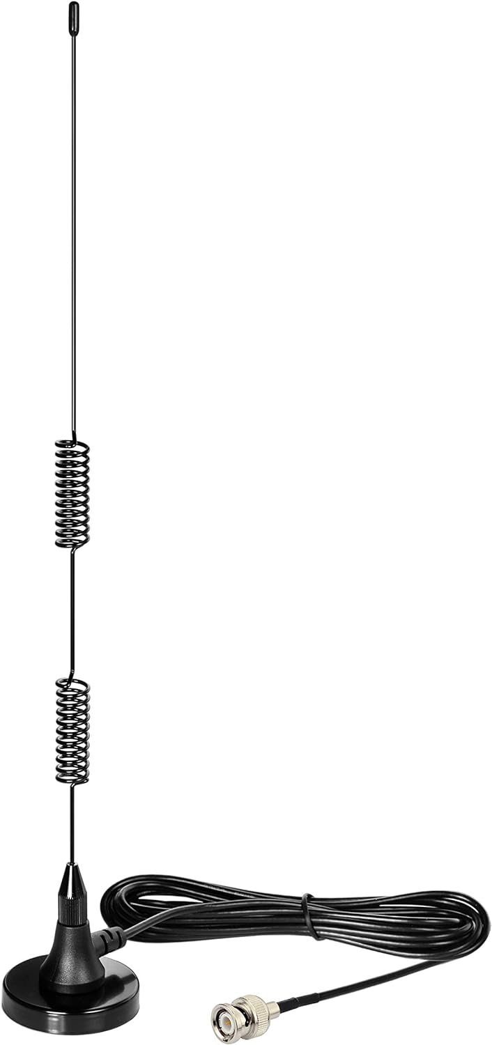 20-1300MHz Police Scanner Antenna Magnetic Base HF VHF UHF Two Way Ham Radio BNC Male Antenna Compatible with Uniden