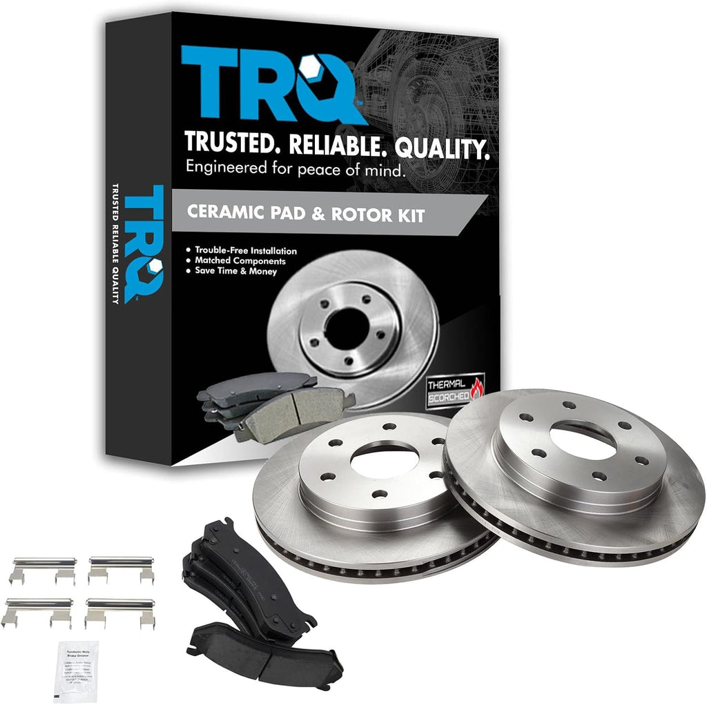Front Ceramic Brake Pad & Rotor Kit | For 99-06 Chevrolet Silverado 1500 GMC Sierra 1500 With Floating Calipers 03-08