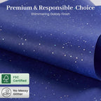 120 Sheets Blue Glitter Tissue Paper, 20 X 14 inch