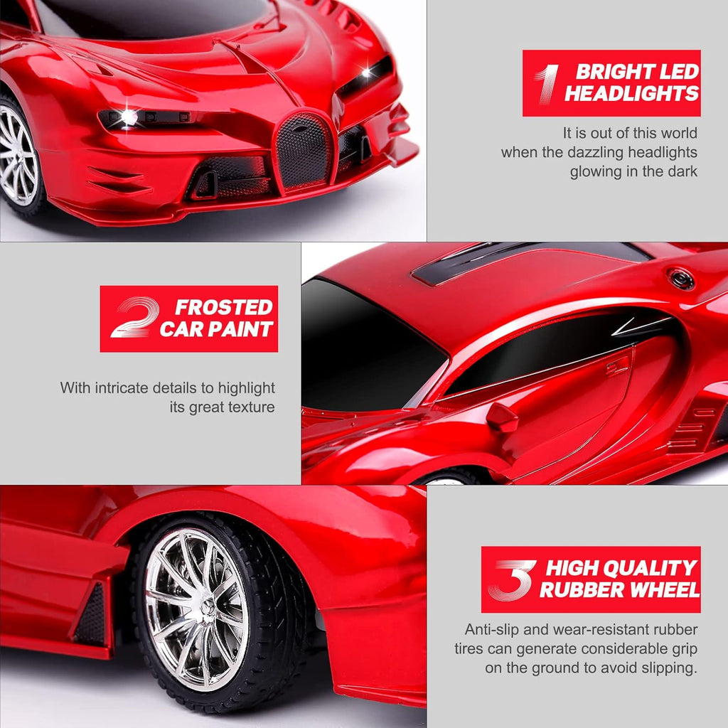 Remote Control Car Rechargeable High Speed 1/18 RC Cars Toys for Boys Girls Vehicle Racing Hobby with Headlight