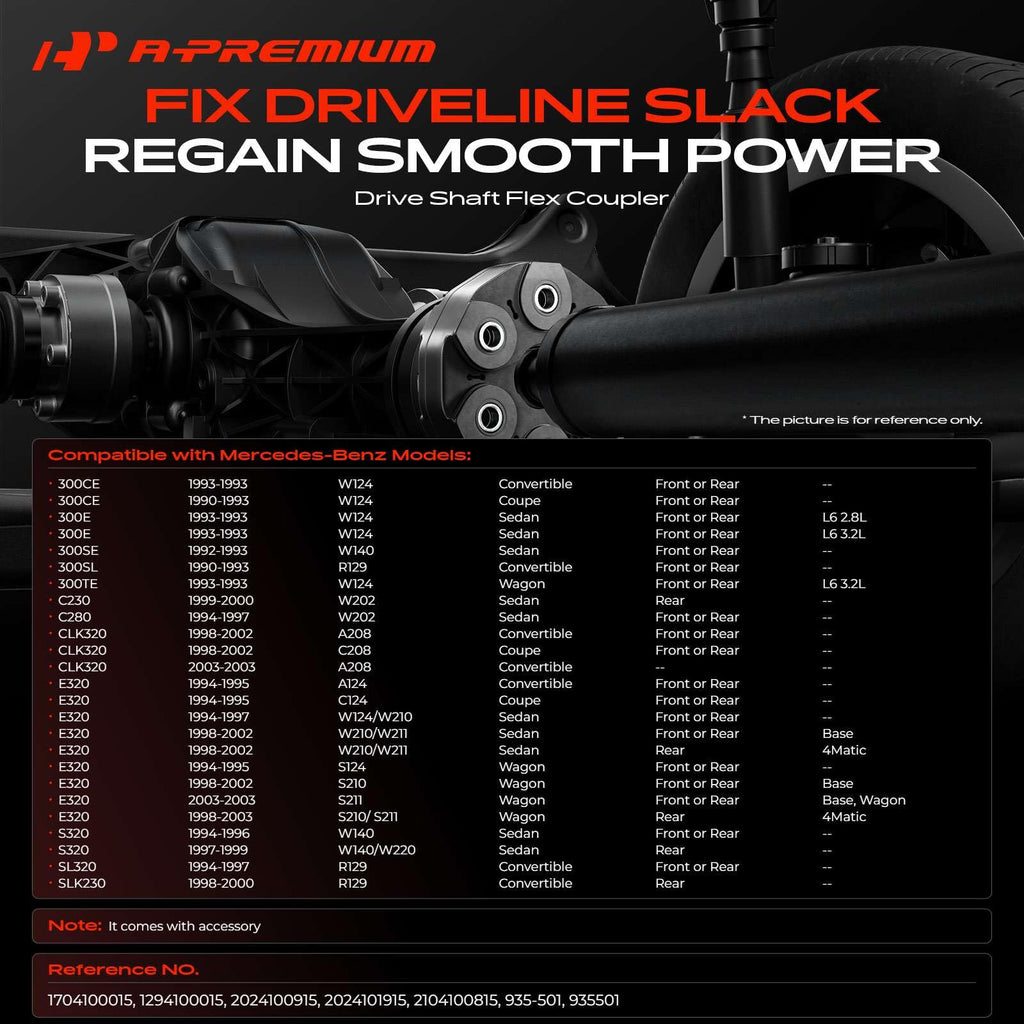 A-Premium Drive Shaft Coupler Flex Joint Propshaft Coupling with Accessory