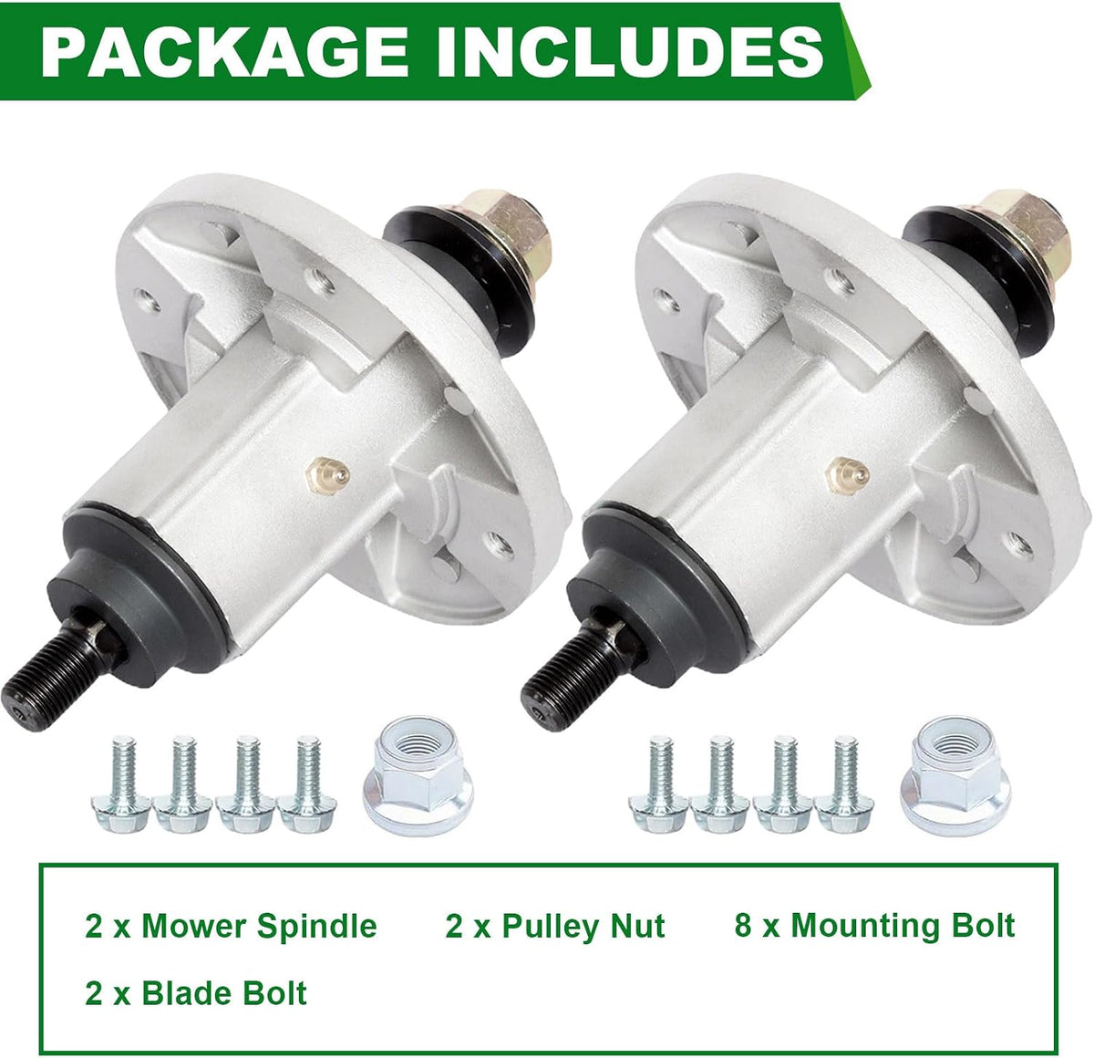 42" 48" Deck Spindle Assembly Fit for John Deere LA110 LA100 LA120 LA105 D110 LA115 LA125 D125 D130 E120 E130 D140 E140 LA145 Lawn Mower Replaces GY21098 AUC15811 GY20867 GY20454 GY20962 (2 Pack)