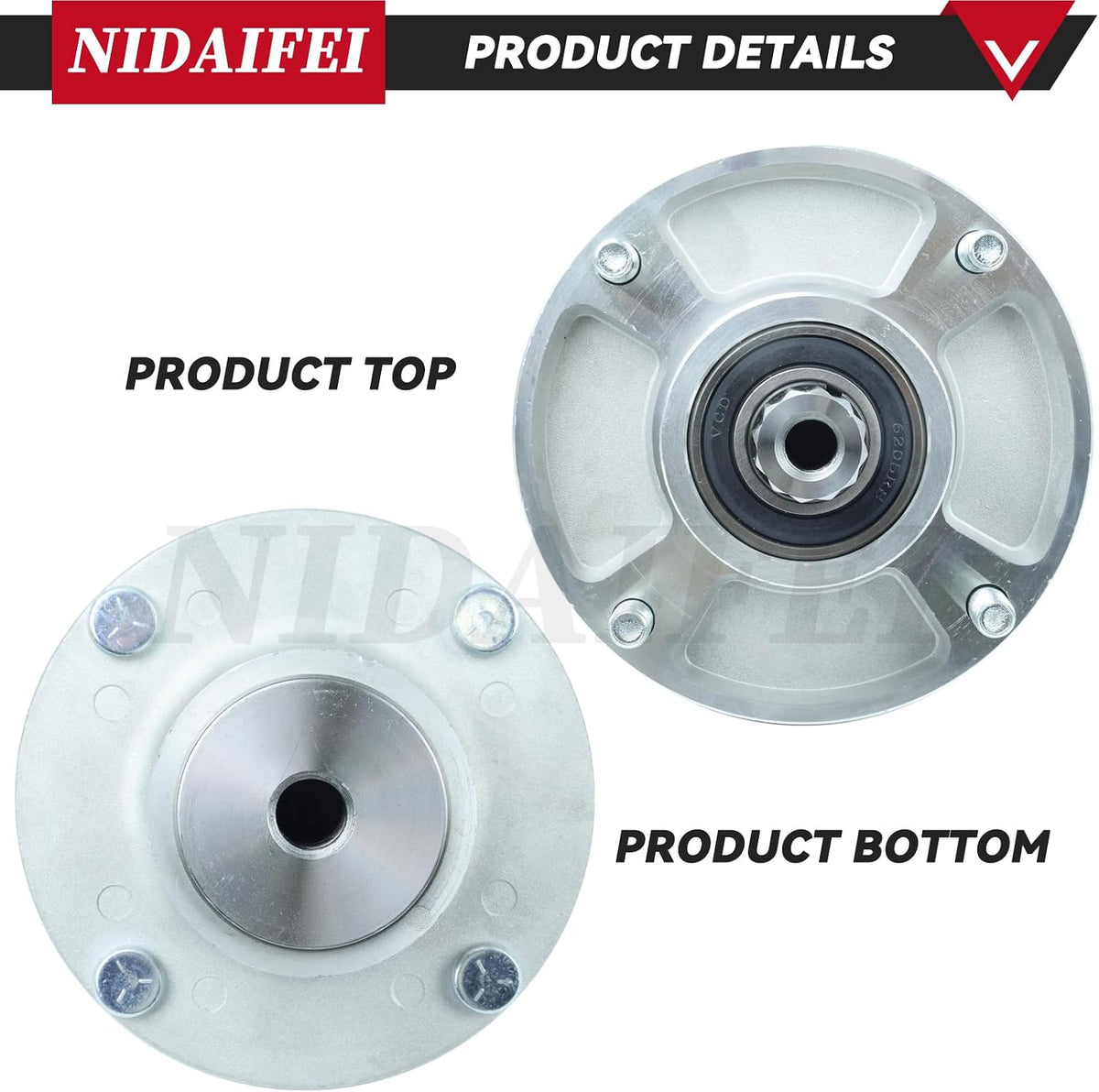 607418 Spindle Assembly with 604704 Pulley for Hustler 60" Mowers | Replace Hustler 601804 Spindle Assembly for
