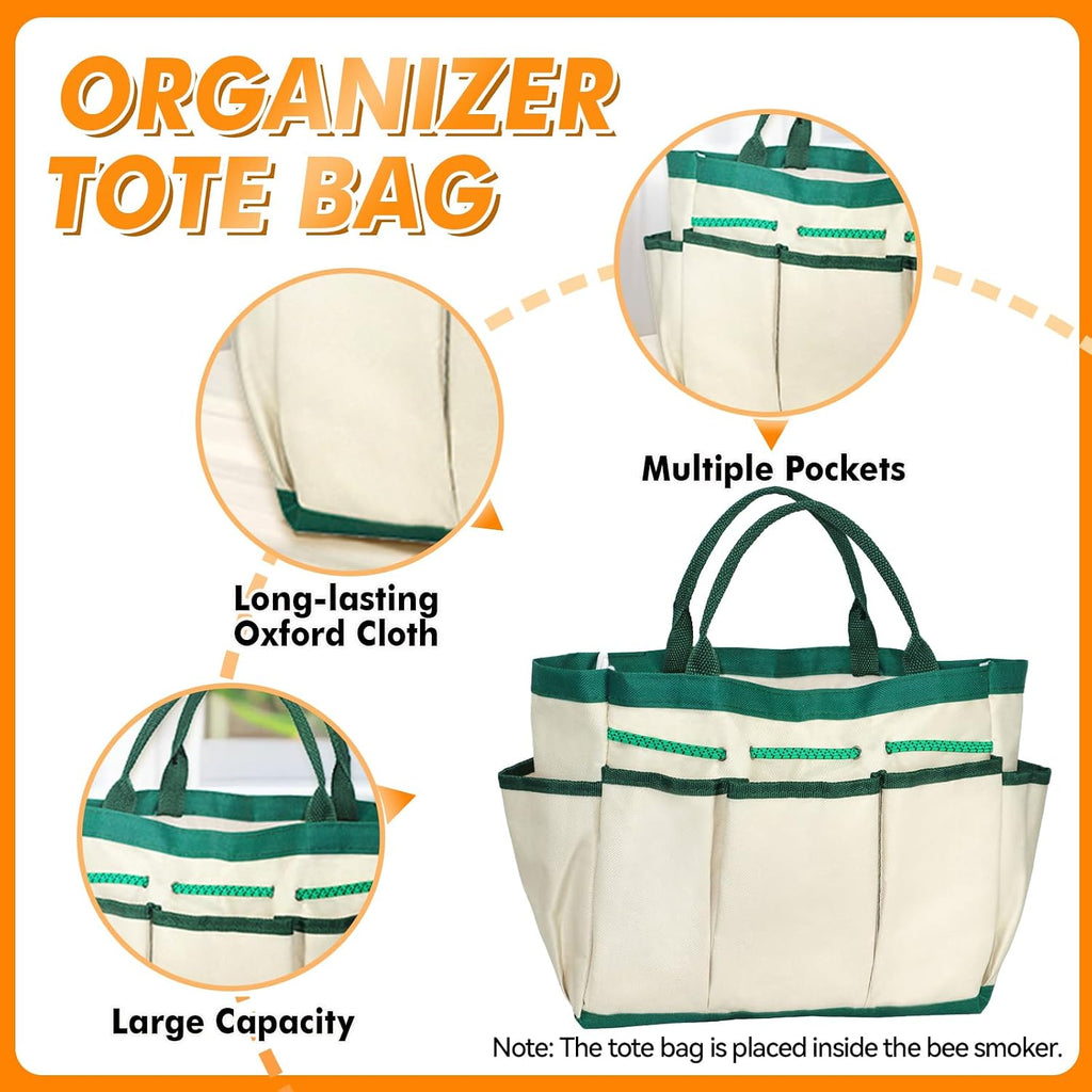 9 Pcs Beekeeping Tools Kit with Organizer Tote for Beekeepers, Necessary Beekeeping Supplies Bee Keeping Starter Kit