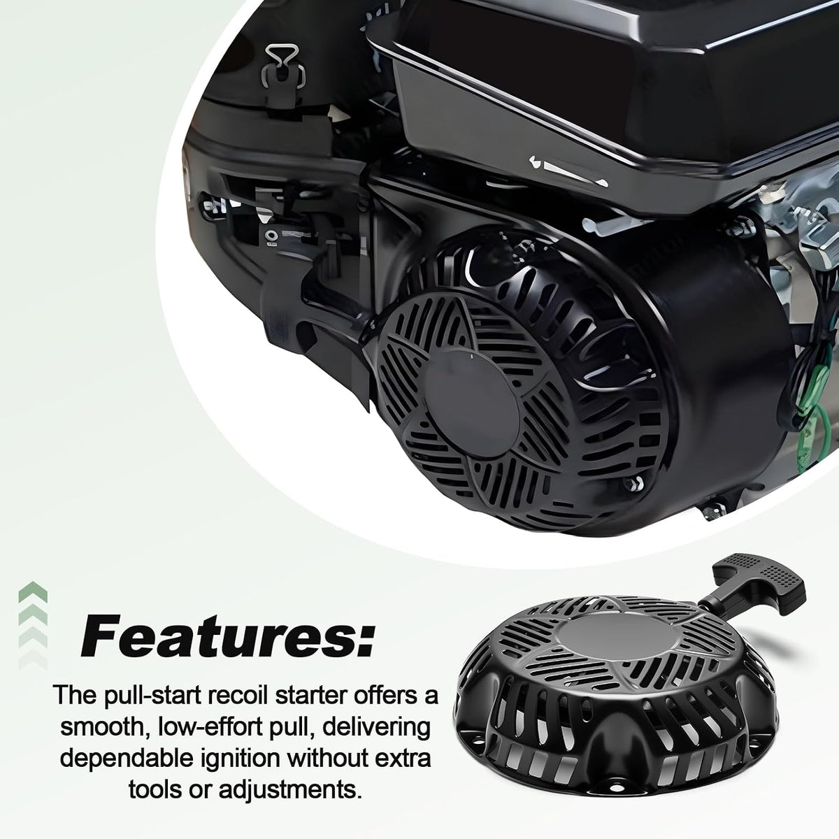 Recoil Starter Assembly with Pull Cord Compatible with Kohler CH255 CH260 CH270 5.5hp 6hp 7hp 208cc Engine for Lawn Mower Replace 1716502 1716501S 1716512S 1716512-S 1716501-S