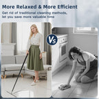 12-51’’ Telescopic Window Squeegee for High Windows, 2-in-1 Window Cleaning Kit with Extra Silicone Blade & Hook