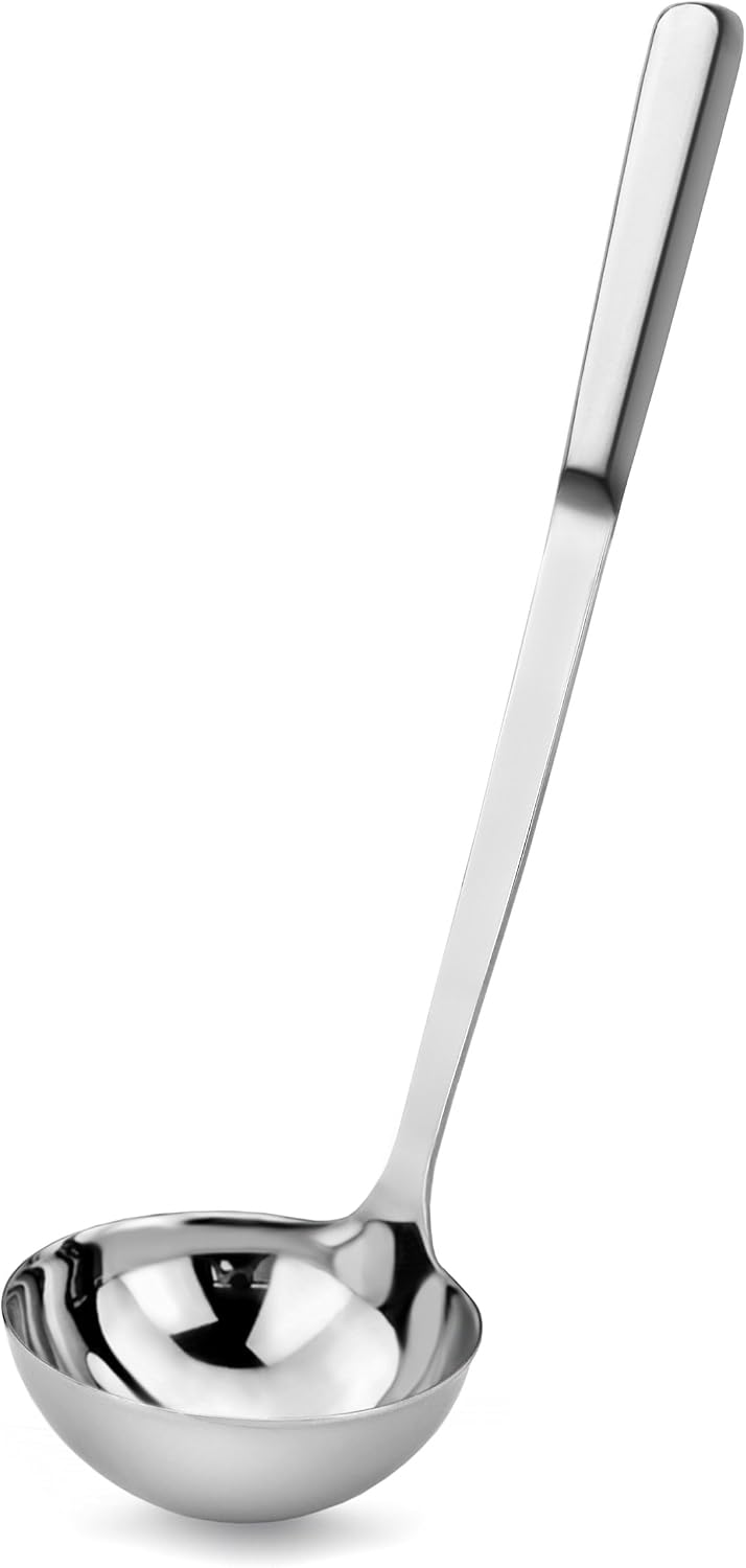 Deep Soup Ladle, 13.25", Stainless Steel, Silver