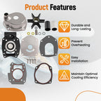 maXpeedingrods 46-8M0113799 Water Pump Impeller Kit for Mercury Outboard