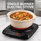 Electric Infrared Single Burner, 1000W Hot Plate, Black BGI101B