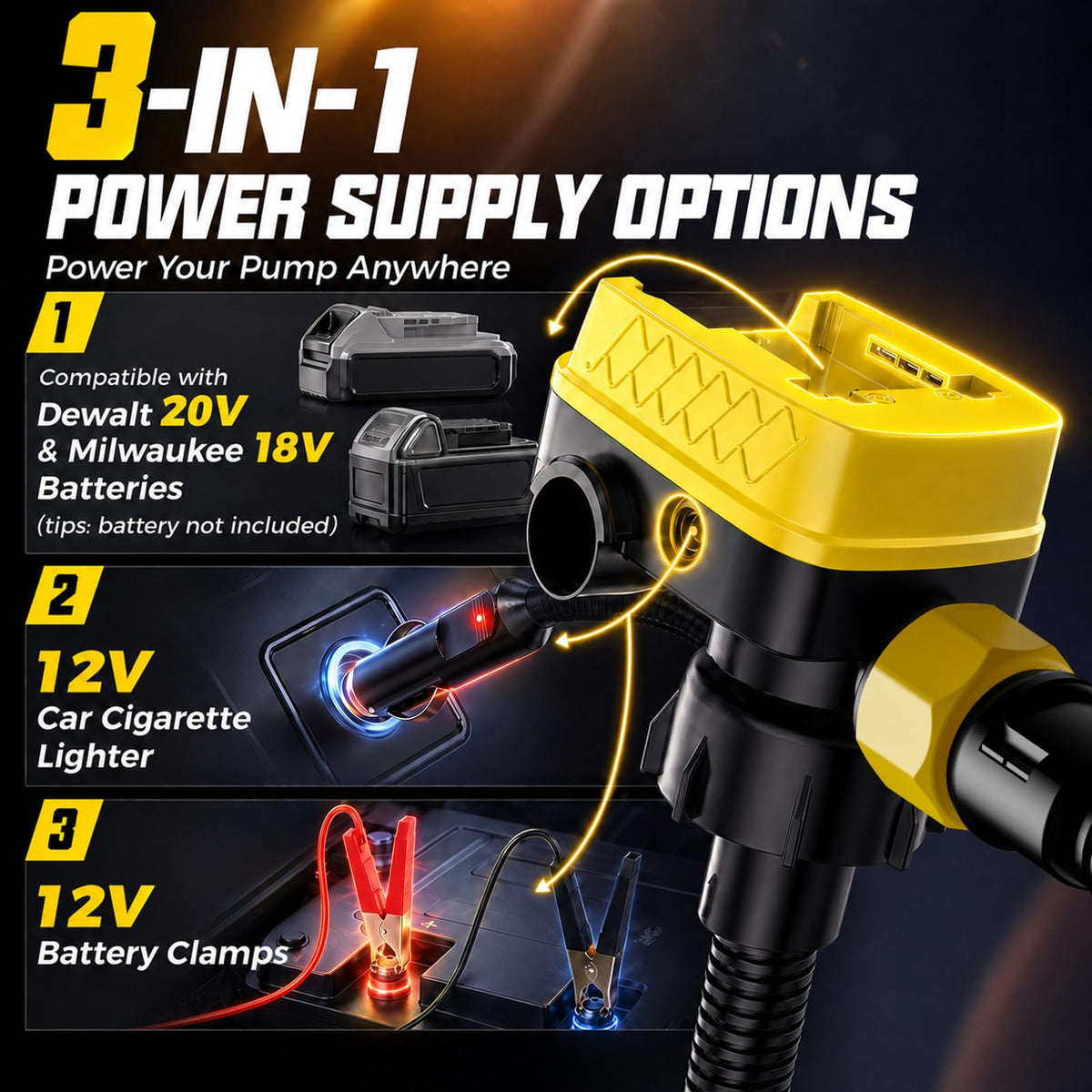 5GPM Battery Powered Fuel Transfer Pump with Hand Trigger Nozzle(Bare Tool)