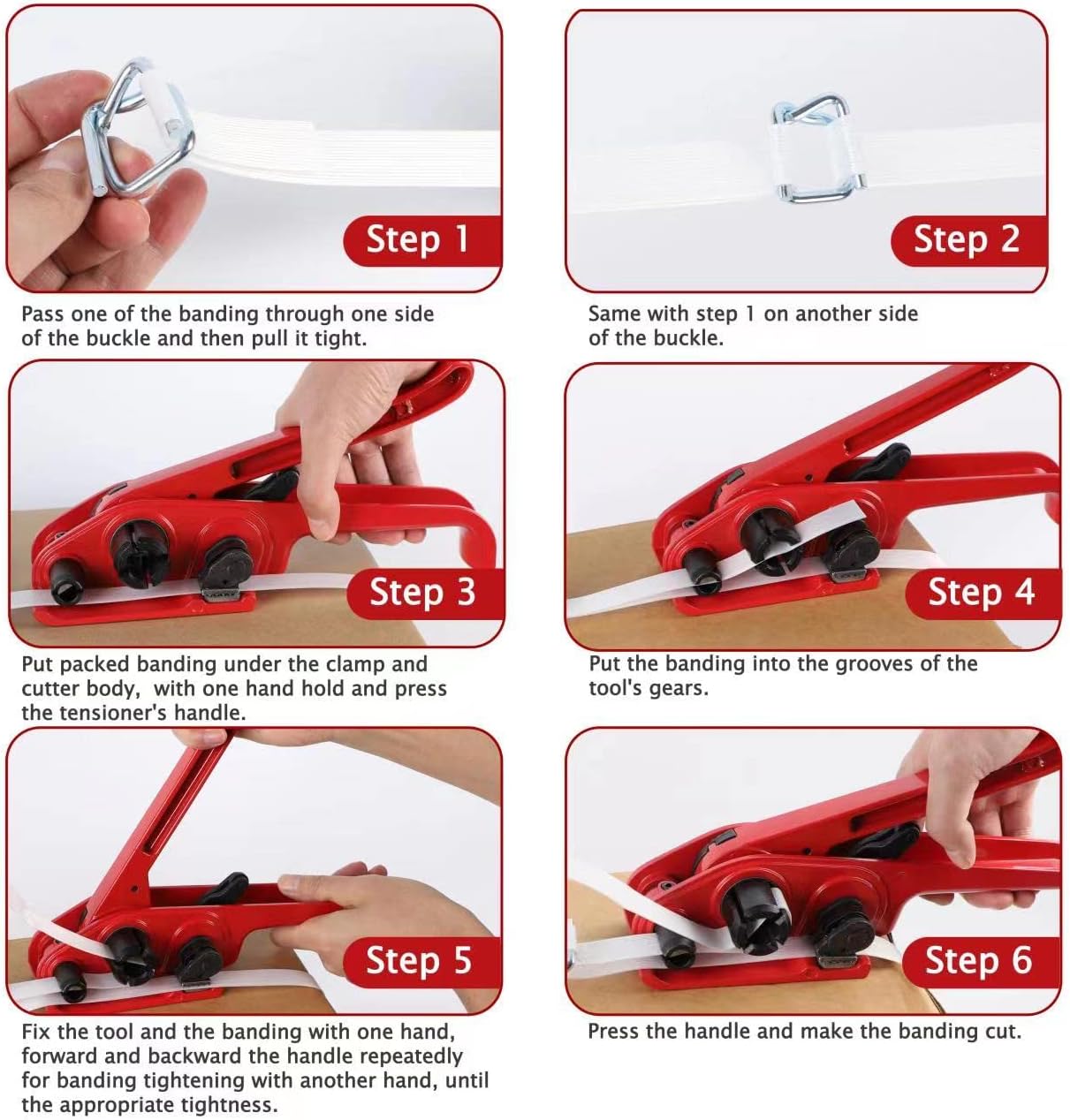 Woven Cord Banding Strapping Kit - Woven Strapping Kit Poly Pallet Packaging Banding Tool Strapping Tool Strapping