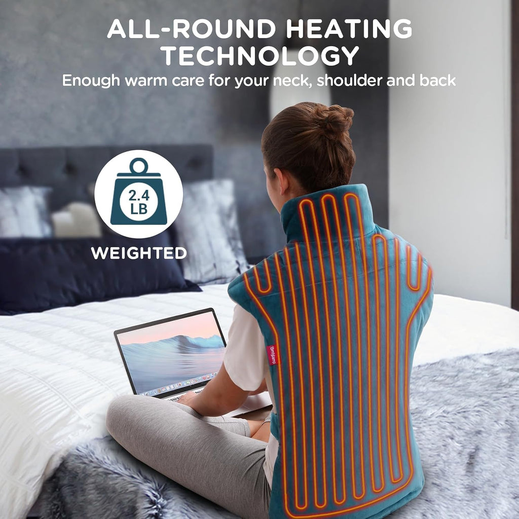 Weighted Heating Pad for Back Neck Shoulder, 22"x33" FSA Eligible
