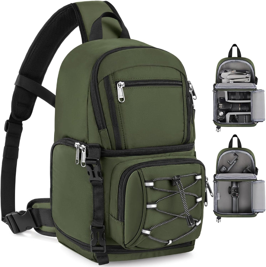 Camera Sling Bag, Small Dslr/Mirrorless Camera Bag & Case | Waterproof Camera Bags for Photographers, with Removable