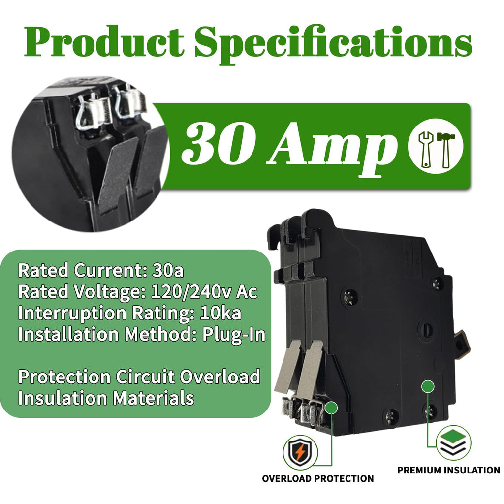 2100 100 A 2 Pole Plug-On Circuit Breaker, Type 3/4-In Molded Case Breaker