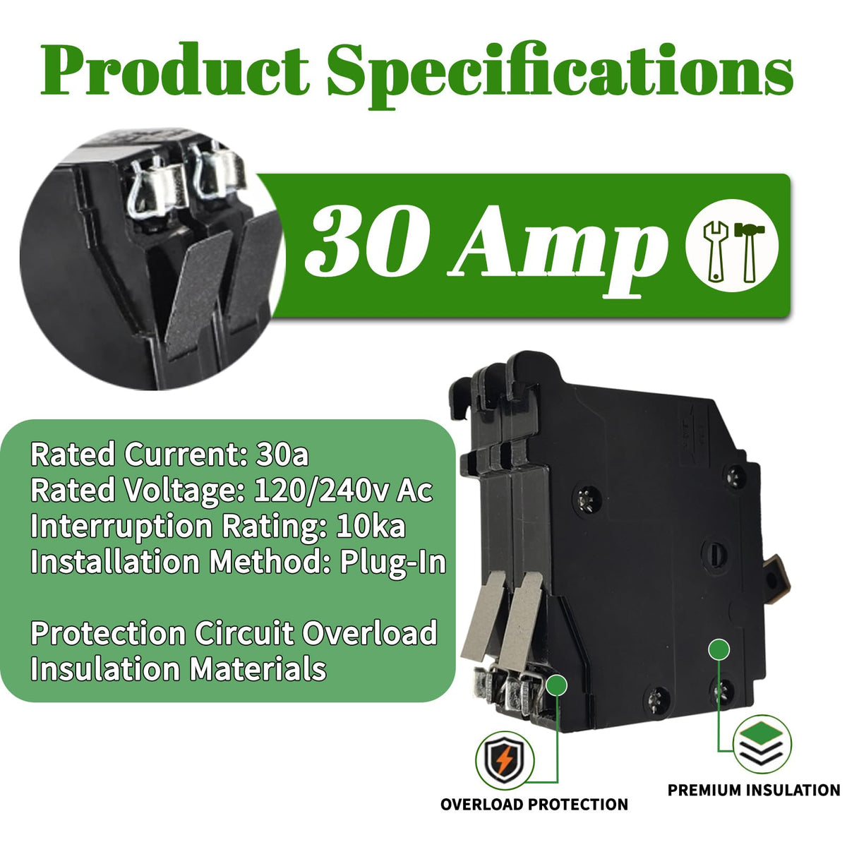 2100 100 A 2 Pole Plug-On Circuit Breaker, Type 3/4-In Molded Case Breaker