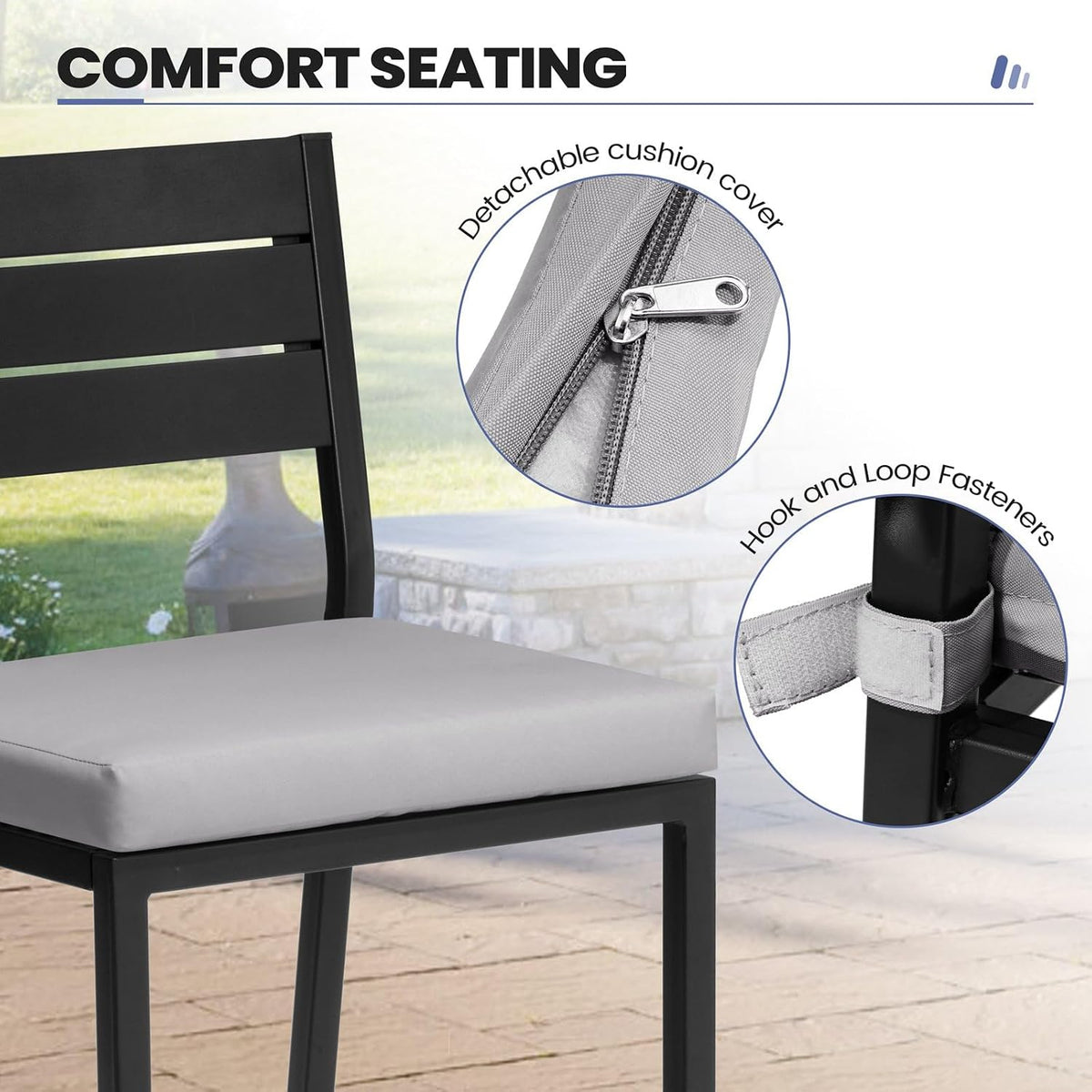 26.8"Outdoor/ Indoor Counter Height Bar Stools Set of 4 with Backrest