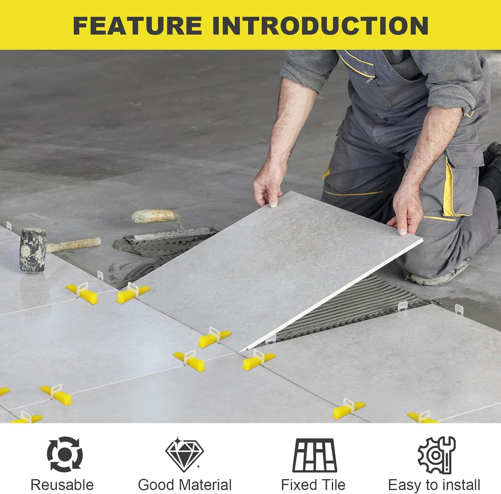 200PCS Tile Leveling System Tile Wedges for 1/8", 1/16", 1/32" Spacers