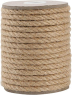 Jute Rope 8MM x 50FT Heavy Duty and Thick Twine Rope for Crafts Projects Gardening Bundling Cat Scratcher Scratching