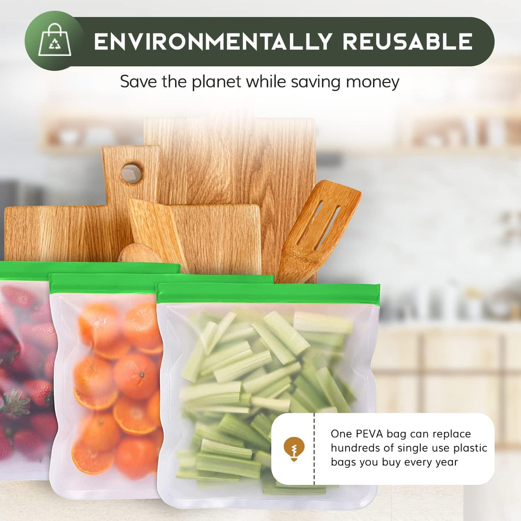 12 Pack Reusable Food Storage Bags | BPA-Free | Leakproof