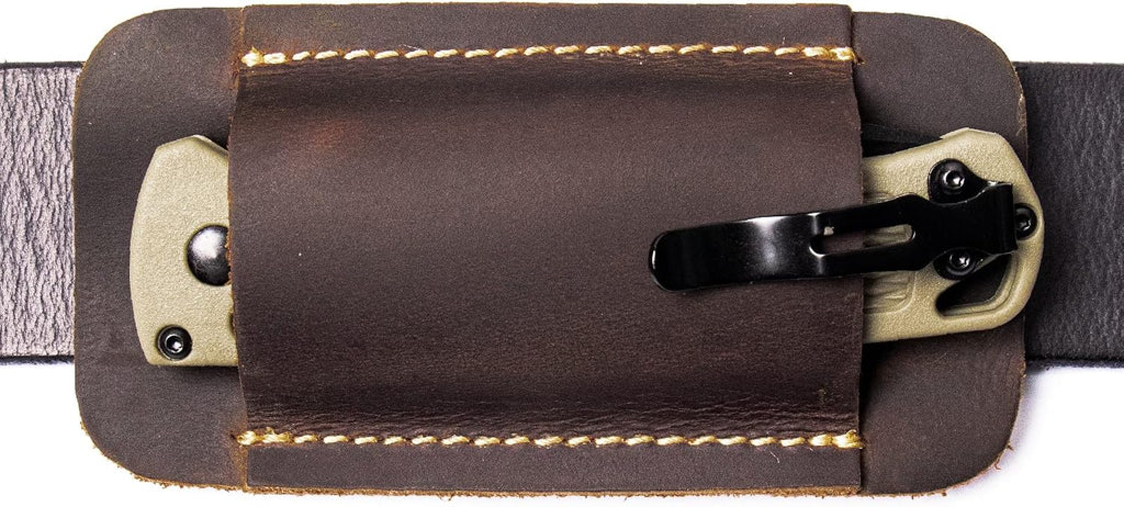 Leather Knife Sheath, Handmade Knife Holster, Horizontal Carry Leather Sheath for Belt, EDC Pocket Organizer for