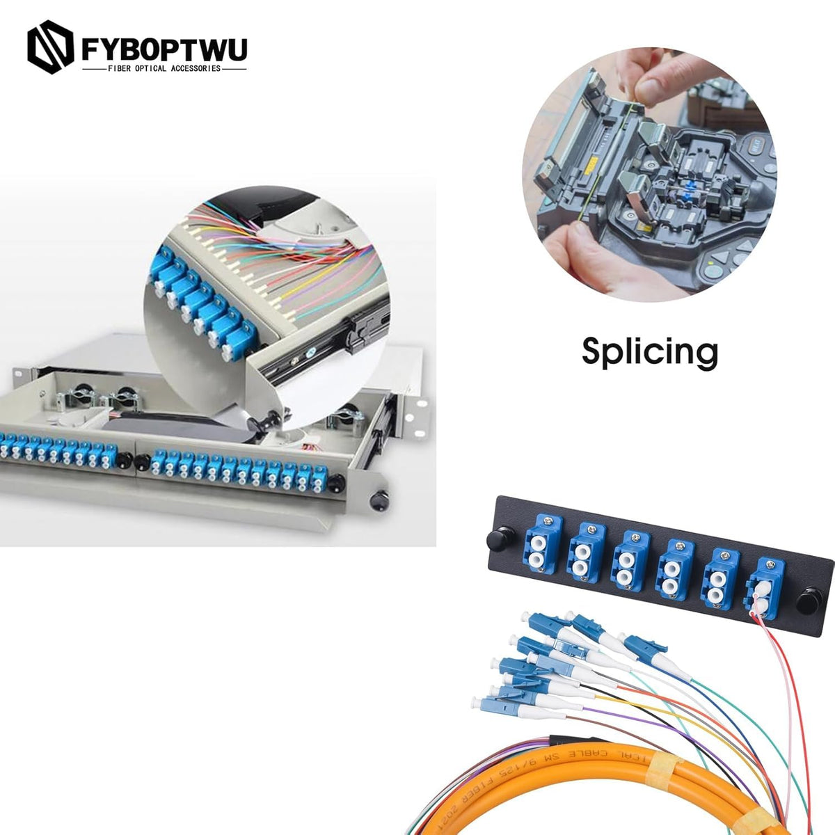 6-Strand LC OS2 Singlemode Pigtail 1.2m, 4-Pack