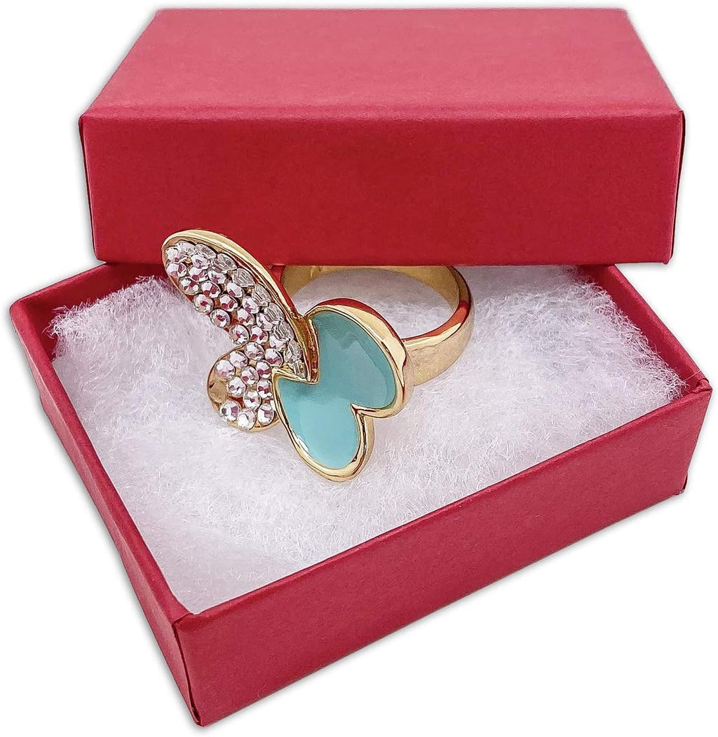 TheDisplayGuys 25 Cardboard Jewelry Gift Boxes with Inserts - Matte Red