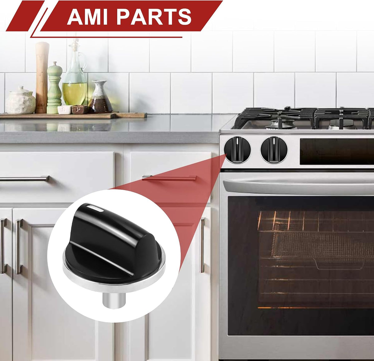 AMI PARTS 00650847 Knobs Cooktop Stove Knobs Fit for Bosch Stove Knob