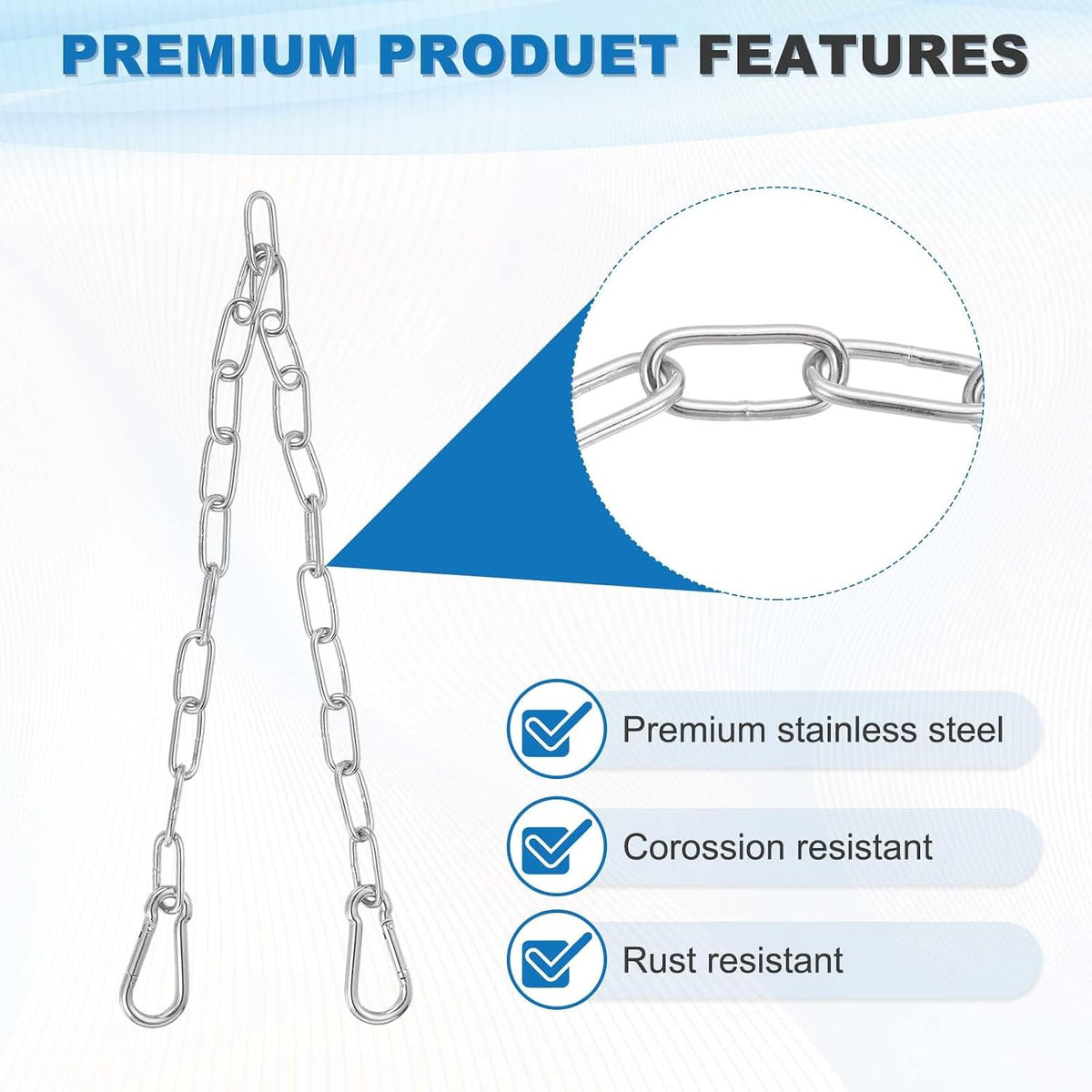 PATIKIL Gate Chain Lock, 11.9" 1Pcs 304 Stainless Steel Hanging Chain Lock