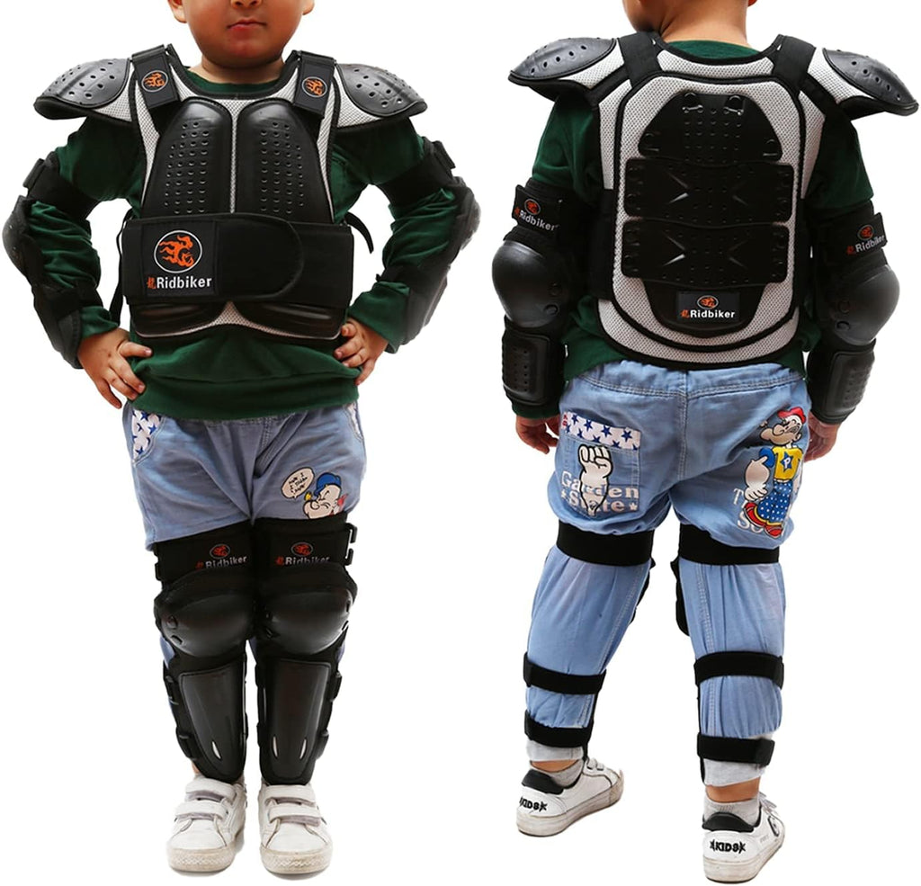 Kids Dirt Bike Gear Chest Protector Motocross，Youth Motorcycle Armor Suit with Knee Shin Guard Elbow Pads for Boys