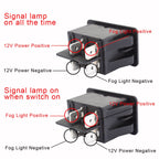 TOMALL Car Replacement Fog Light Toggle Switch DC 12V 35A ON/Off Switch Red Light