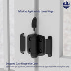 Self Closing Gate Hinges Adjustable Tension with Safety Cap, 2Pcs