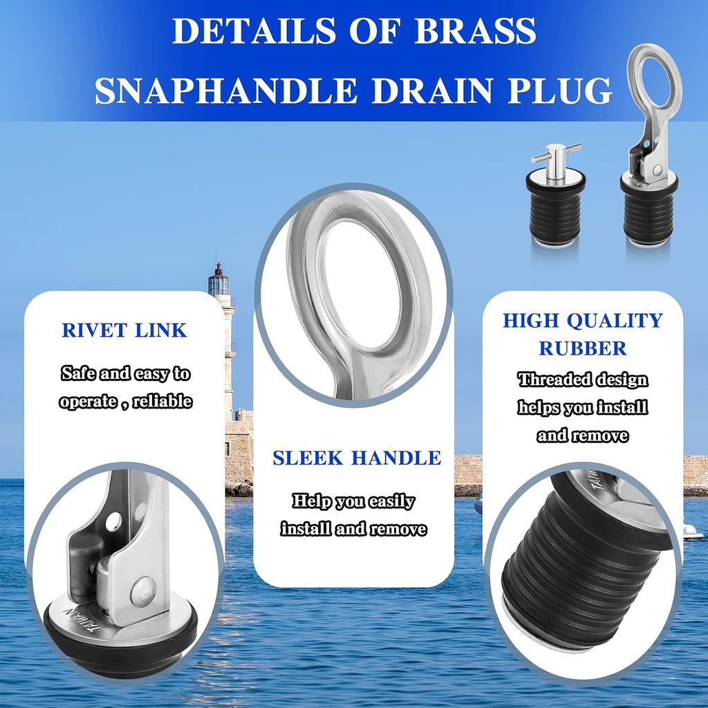 Amyhill 2 Pack Boat Drain Plugs T and O Handle