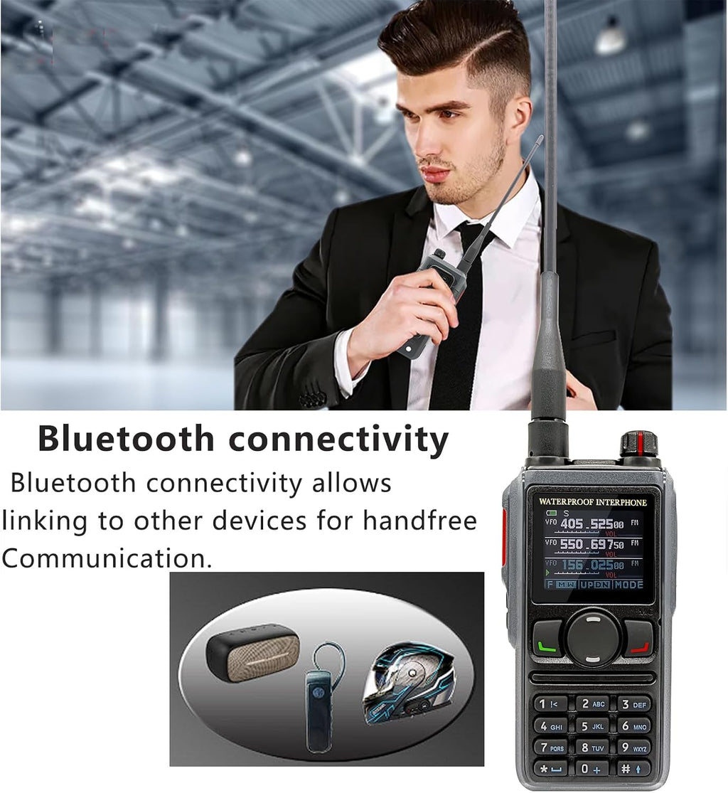 RT-580G (GPS+Bluetooth) Dual Band Waterproof Ham Radio with Aviation Band Reception, 8W UHF 10W VHF, 199 Channels