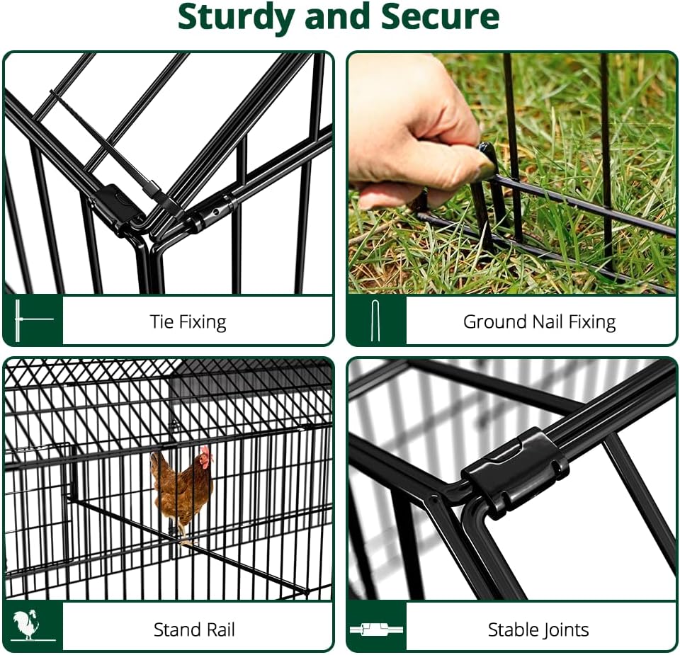 Chicken Coop, 86"x40"x40" Chicken Run Pen with Cover for Yard