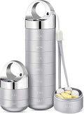 Metal Travel Pill Organizer, Portable Waterproof Weekly Pill Box, Large Aluminum Alloy Pill Case Container, BPA Free