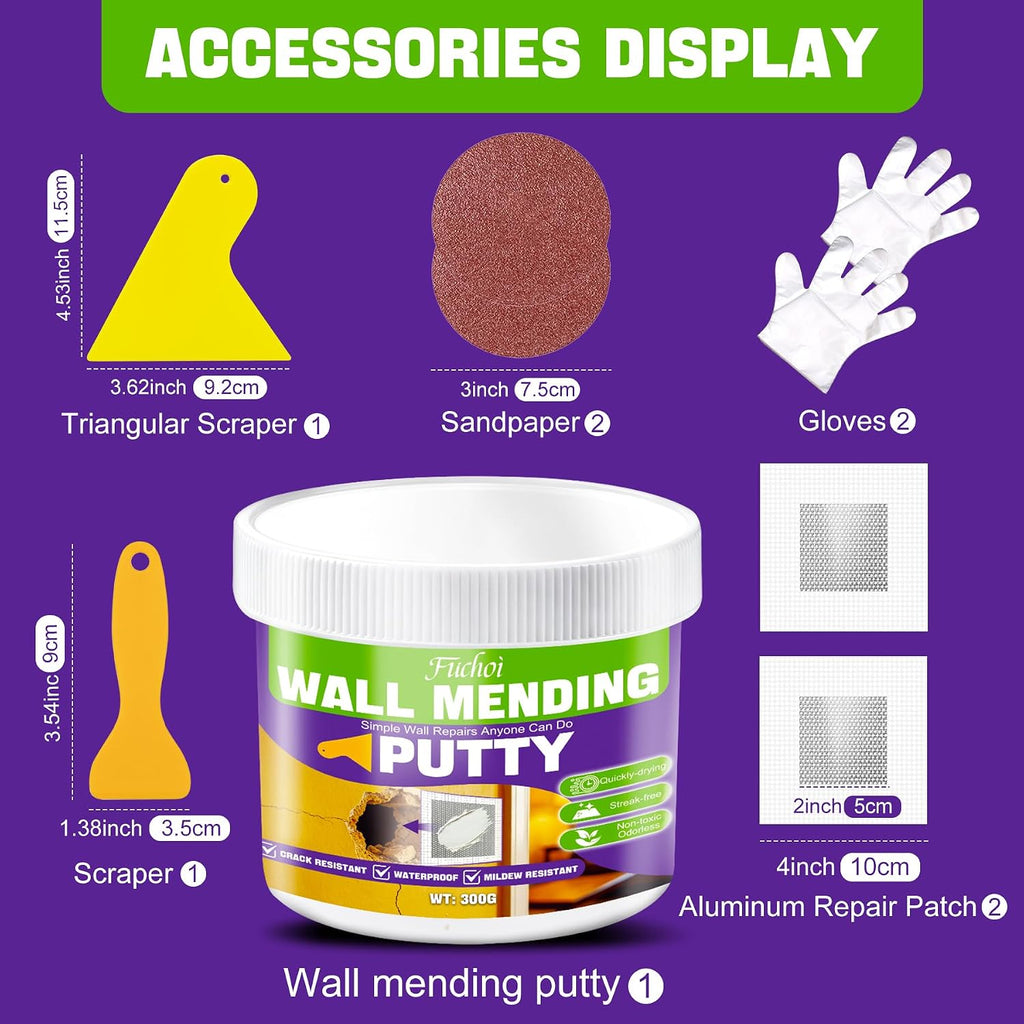 Drywall Repair Kit, 10.5oz Wall Spackle Paste,Drywall Hole Patch Repair Kit | For filling nail holes and crack on